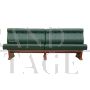 Vintage style wall bench in green leather