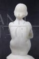 Art Deco woman sculpture in white marble