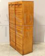 Oak double roller shutter office filing cabinet