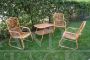 Set of armchairs and table in wicker