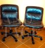 Vintage black leather office armchairs