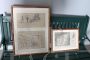 Pair of antique paintings with pencil drawings, signed