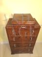 Art deco tallboy dresser in briar, Italy 1940s