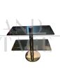 Vintage console table in chromed steel and smoked glass, 1970s