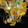 Artistic Murano glass chandelier with sunflowers