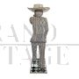 Bead floor lamp depicting a character with mask, hat and sword