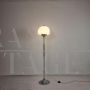 70s Reggiani style floor lamp in chromed metal and glass