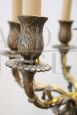 Pair of large antique electrified bronze candelabra with 7 lights, 19th century