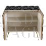 Sideboard with two doors in mirrored glass and black houndstooth