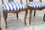 Set of four antique walnut gondola chairs, Italy 19th century