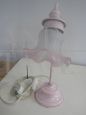 Vintage pink table lamp in Art Nouveau style, 1970s