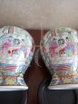 Pair of vintage Chinese hand-painted porcelain jars