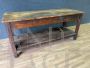 Large antique larch workbench table