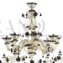 Golden Murano glass chandelier with black elements