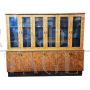 Large double-body art deco display bookcase in thuja briar