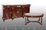 Antique French Empire style mahogany table with three extensions