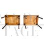 Pair of teak and brass coffee tables from the 1950s