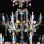 Rezzonico style chandelier in multicolored crystal Murano glass