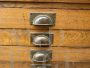 Haberdashery counter cabinet with drawers in solid oak