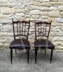 Pair of Chiavarine chairs from the 1960s with gray skai seat