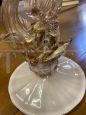 Art Deco vase in layered Murano glass with seahorse-shaped base, 1940s