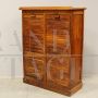 Office filing cabinet with double roller shutter in oak