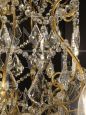 Florentine style chandelier in gilded iron and crystal