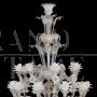 Rezzonico chandelier in crystal, white and bronze Murano glass