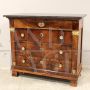 Small antique Empire chest of drawers in walnut, 19th century Italy