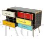 Vintage style 6 drawer dresser in multicolor glass