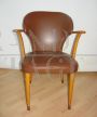 Vintage modern armchair in brown eco-leather, 1960s