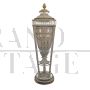 Column floor lamp with vase, covered with Murano glass beads