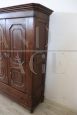 Antique 19th century poplar wood wardrobe with drawer at the base