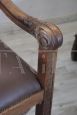 Pair of Renaissance style armchairs in carved walnut, late 19th century