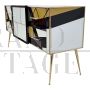 Four-color Murano glass sideboard with door and drawers