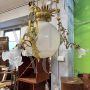 Large late 19th century Art Nouveau chandelier with golden swans