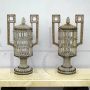 Pair of Art Deco style glass bead table lamps   