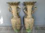 Pair of Japanese Satsuma vases from the late 19th century in hand-painted porcelain