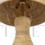 Pair of bamboo mushroom table lamps