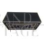 Dresser with two drawers in black Murano glass with golden geometries