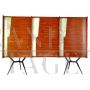 Large rosewood and glass bar cabinet with internal light, Italy 1960s