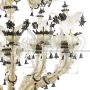 Golden Murano glass chandelier with black elements