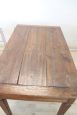 Antique rustic table in poplar wood from the 19th century with two drawers