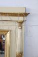 Large antique white and gold lacquered overmantle mirror, early 19th century