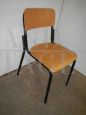 Vintage black tubular school chair,