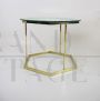 Hexagonal design coffee table in brass with glass top, 1970s