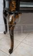 Antique Napoleon III display table in ebonized wood and mother of pearl