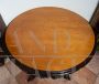 Antique French Louis Philippe round coffee table carved in maple and mahogany