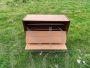 Vintage mid-century small wooden shoe rack cabinet, 1950s