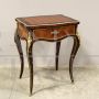 Napoleon III sewing table in bois de rose inlaid with marqueterie, 19th century
                            